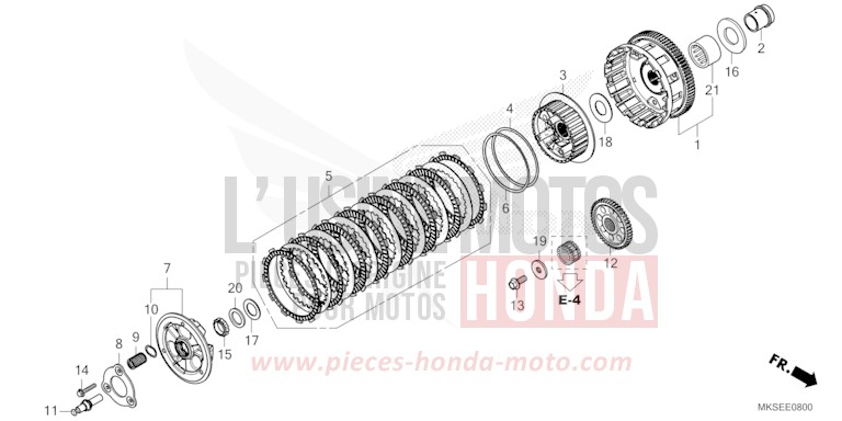 EMBRAYAGE (CRF1100A/A2/A4/AL/AL2) de Africa Twin Méca PEARL GLARE WHITE (NHB53H) de 2021